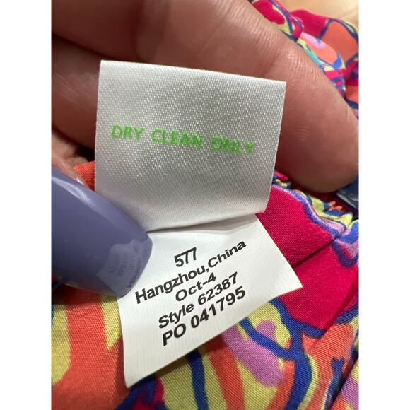 Lilly Pulitzer Womens Silk Retro Seashell Design Balloon Sleeves Blouse Size XS - Picture 10 of 10